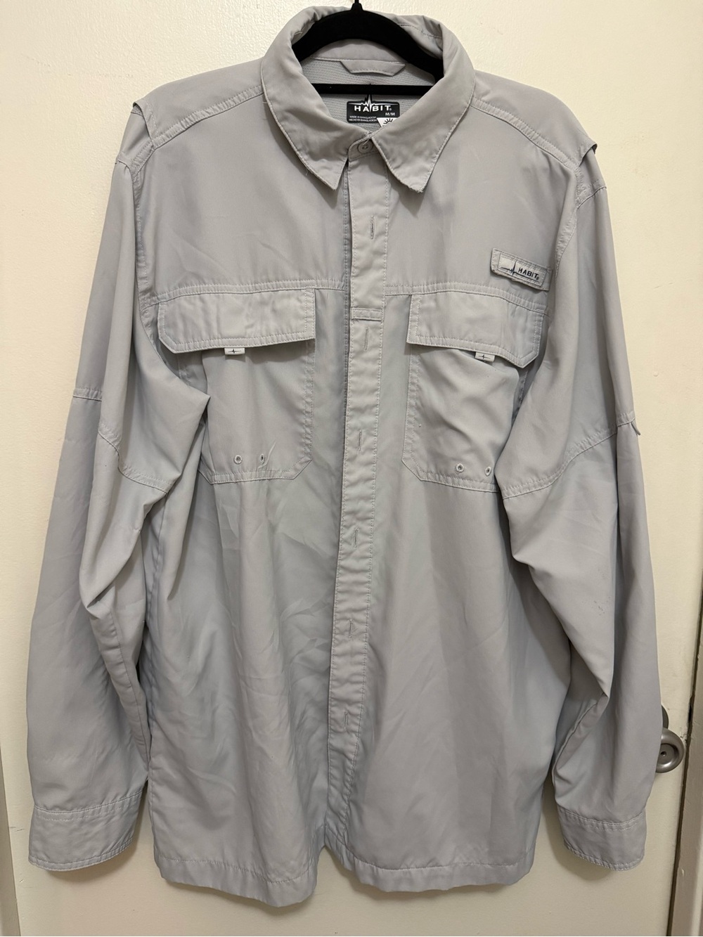 Habit Men's Light Gray Fishing  Shirt